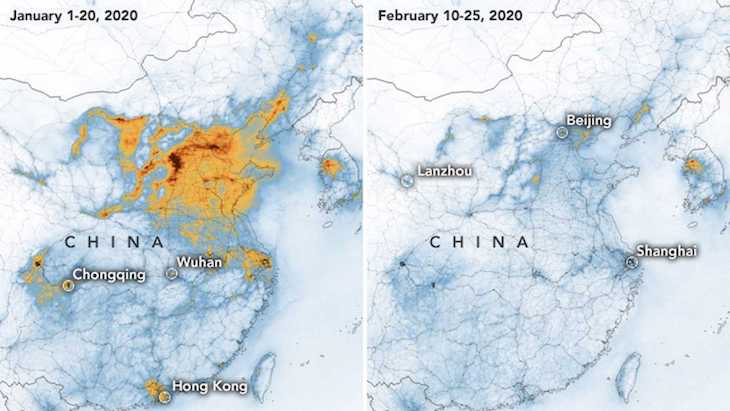 La contaminación en China bajo ‘mínimos’ por  el COVID-19