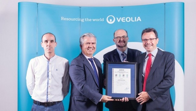 Veolia renueva sus certificados AENOR que la acreditan como una empresa medioambientalmente sostenible