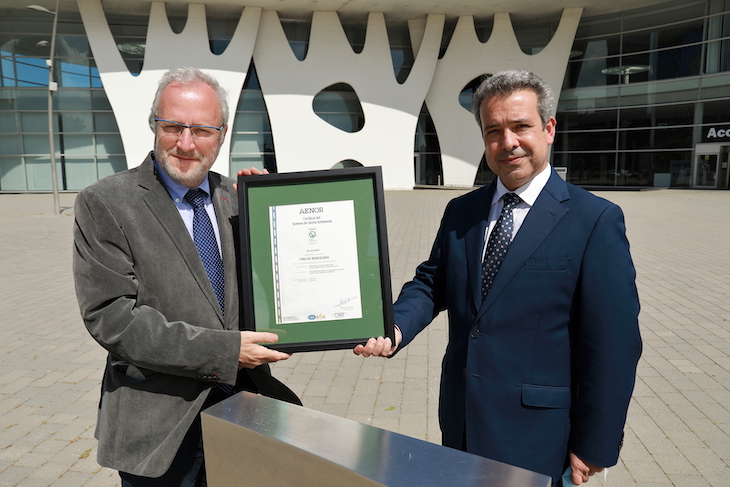 Fira de Barcelona obtiene la certificación ISO 14001 de AENOR en gestión medioambiental