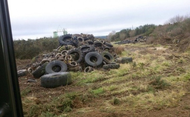 Denuncia la existencia de un vertedero ilegal de neumáticos cerca de los edificios de Toyo Ito (Logroño)