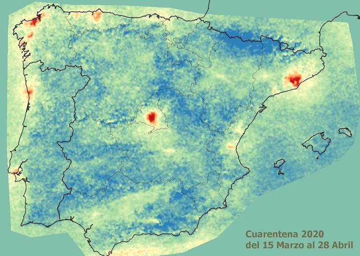 La contaminación de las ciudades españolas cae en picado entre el 14 de marzo y el 30 de abril