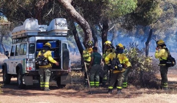 Extinguidos de madrugada los incendios forestales declarados en Aljaraque y Ayamonte (Huelva)