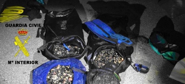 Pillan a dos furtivos con 44 kilos de percebes