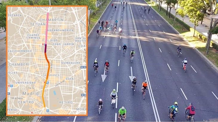 A final del año 2021 ‘arrancarán’ las obras del carril bici de Castellana (Madrid)