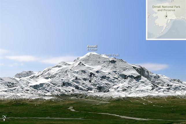 La montaña más alta de América del Norte cambia de nombre y altitud