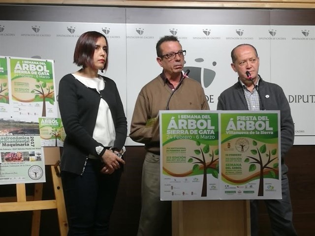 Toda la comarca de Sierra de Gata se suma a la tradicional Fiesta del Árbol de Villanueva de la Sierra (Cáceres)