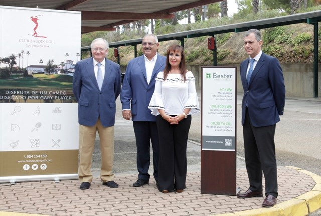 Bester inaugura la marquesina fotovoltaica para autoconsumo instalada en el Club Zaudín Golf en Tomares (Sevilla)