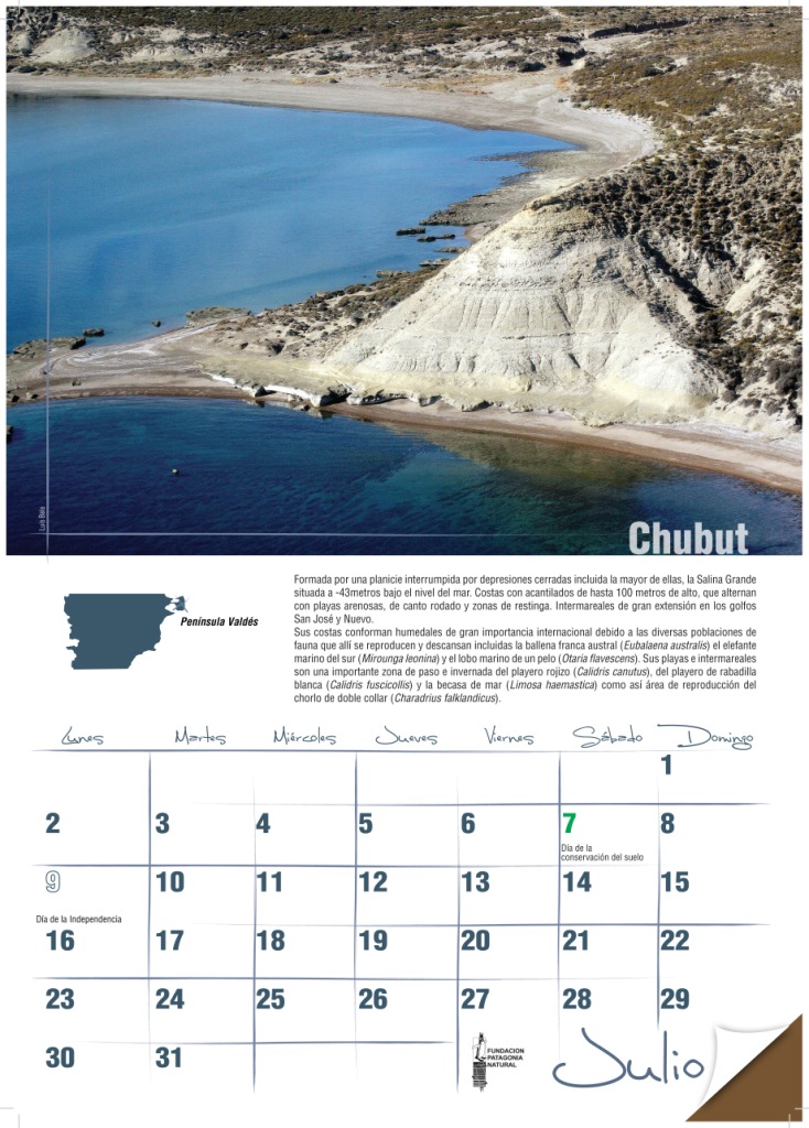 Los humedales de la costa argentina se lucen en el Calendario Ambiental 2012 de la Fundación Patagonia Natural