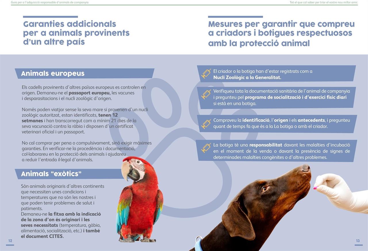 Veterinarios catalanes editan una guía para frenar la venta ilegal de animales provenientes del extranjero
