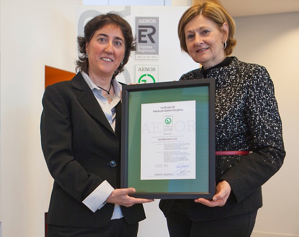 ACCIONA Agua recibe el certificado AENOR de Gestión de la Energía
