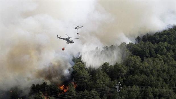 Guardia Civil tras la pista de un sujeto por provocar un incendio en Navas del Rey (Madrid) con siete focos