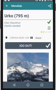 La app vasca gratuita Mendiak identifica más de 1.500 cimas y permite guardar y compartir las subidas realizadas