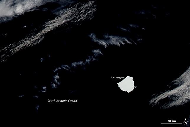 Un iceberg de 19 kilómetros de largo vaga por el Atlántico Sur