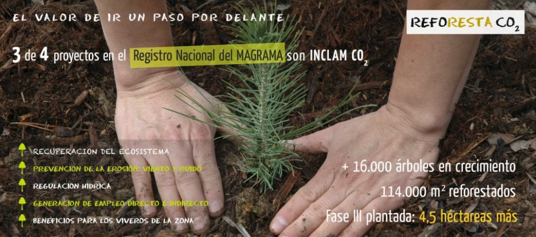 INCLAM CO2 registra con éxito su tercer proyecto en el Registro de Huella de Carbono del MAGRAMA