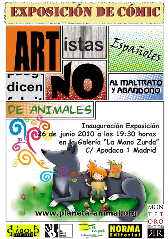 Planeta Animal inaugura la muestra del “1º Concurso Nacional de Comic contra el Maltrato Animal” en la galería La Mano Zurda de Madrid