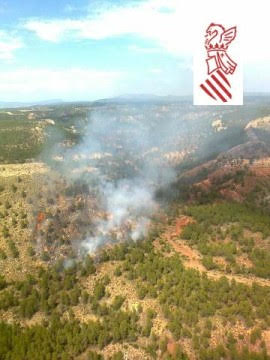 Fin del incendio forestal de Requena
