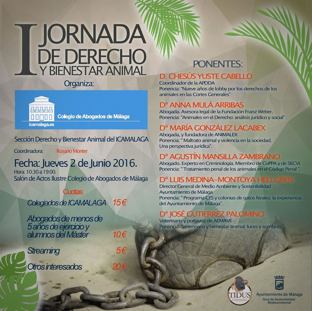 Málaga acoge unas jornadas sobre la relación entre derecho y protección de los animales