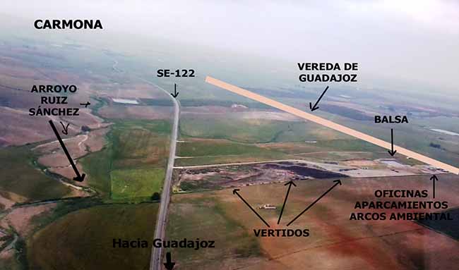 Vertido continuado e incontrolado de lodos de depuradoras en Carmona (Sevilla)