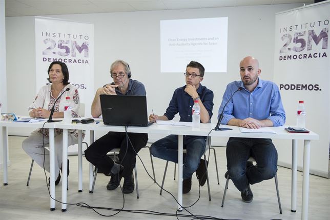 Podemos propone eficiencia energética y renovables para crear 320.000 empleos el primer año