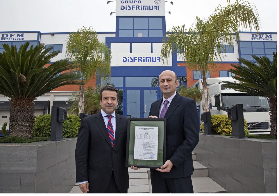 La empresa murciana Disfrimur recibe la certificación de huella de carbono de AENOR