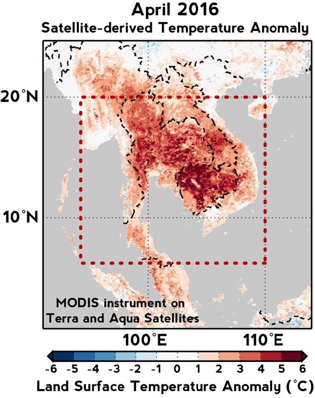 El Niño y el Calentamiento llevaron calor extremo al sudeste de Asia