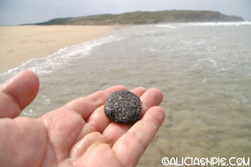 Galletas de Chapapote en la playa de Rostro (Fisterra-Galicia)