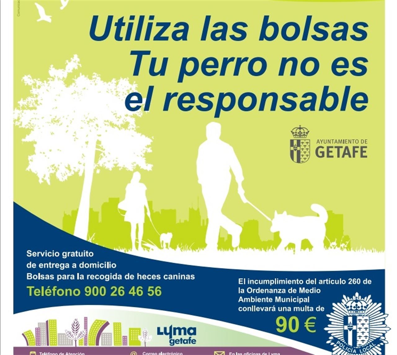 Getafe lanza policías de paisano a la calle para multar por no recoger las heces de los perros