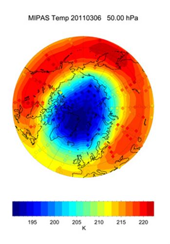 Récord de pérdida de ozono en el Ártico