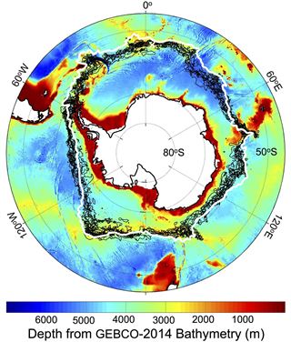 Topografía y profundidad del océano