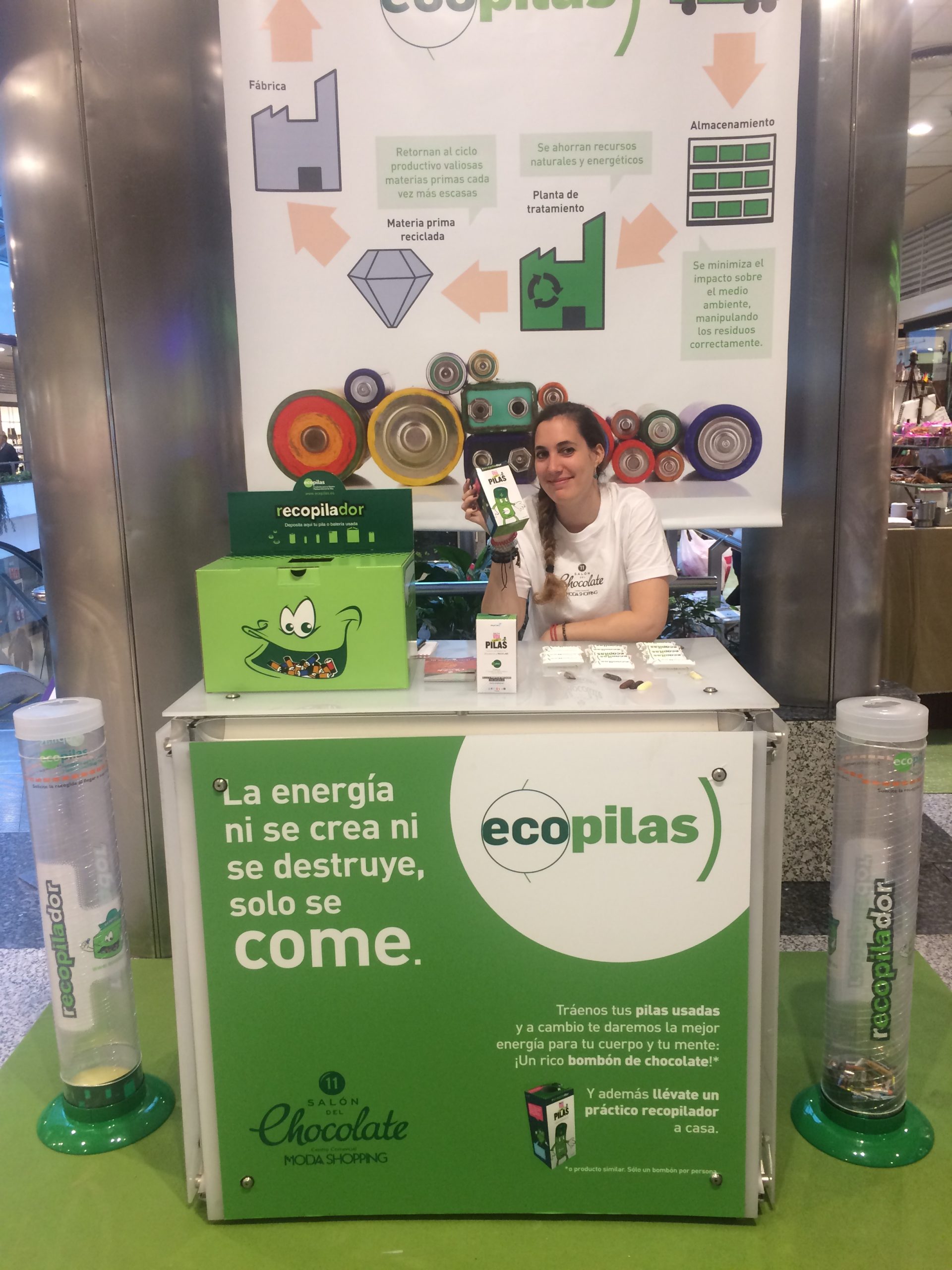 Reciclar pilas con chocolate