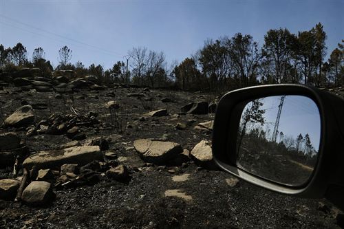 Activo un incendio en Catoira (Pontevedra)