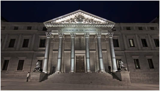 Iluminación sostenible en el Palacio de las Cortes de Madrid