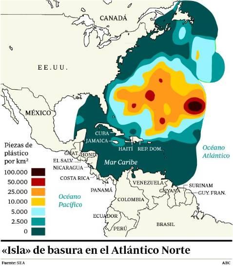 Aumenta mancha de basura flotante en el Atlántico