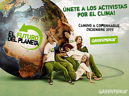 Voluntarios de Greenpeace piden a Zapatero que actúe contra el cambio climático