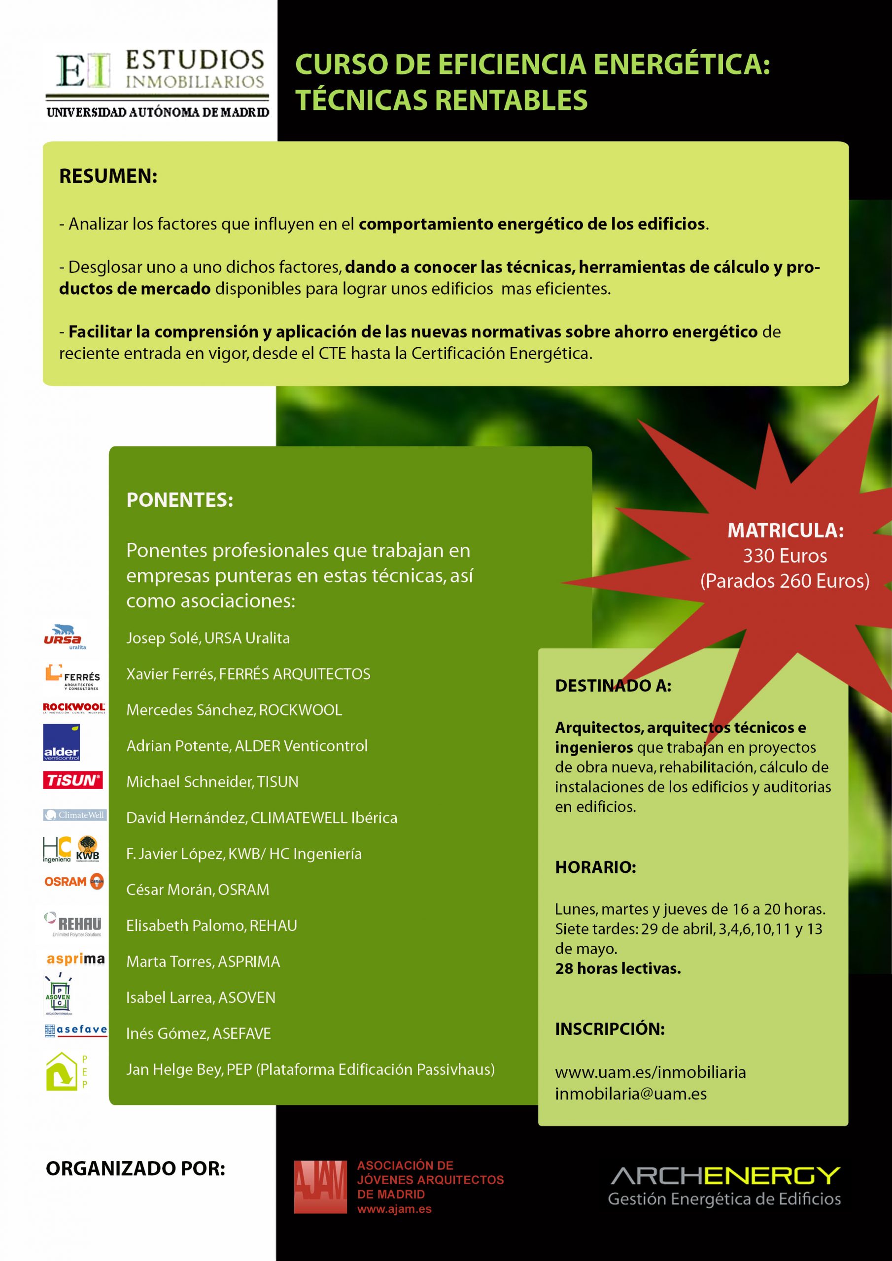 Curso "La Eficiencia Energética: Técnicas rentables"