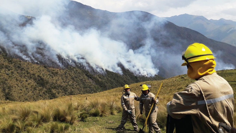 2 incendios forestales afectan a Chimborazo