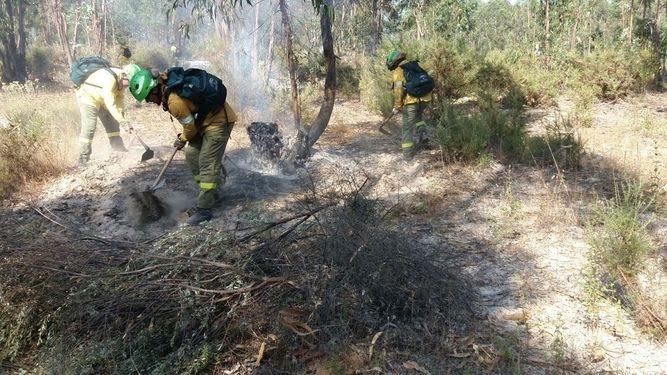 Controlado el incendio forestal declarado este sábado en Aroche (Huelva)