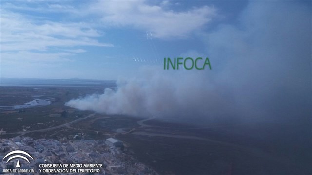 Controlado el incendio en el paraje Isla Canela de Ayamonte (Huelva)