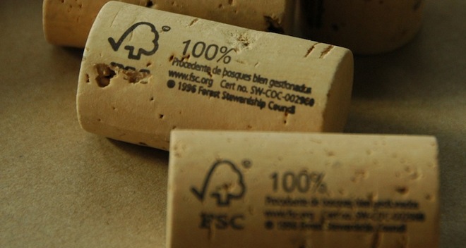 Vinos ecológicos tapados con corcho FSC