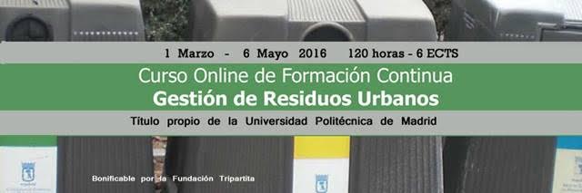 Toma nota: Curso Online de Formación Continua Gestión de Residuos Urbanos