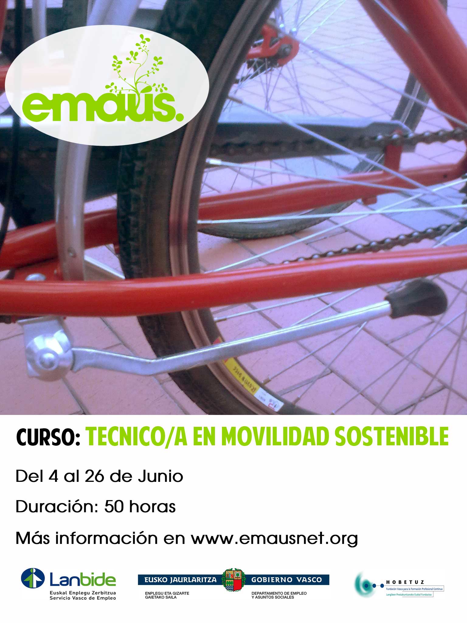 Emaús Bilbao SCIS imparte un curso gratuito de técnico/a de Movilidad Sostenible