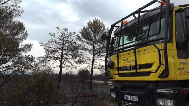 Controlado el incendio de Campillo de Altobuey