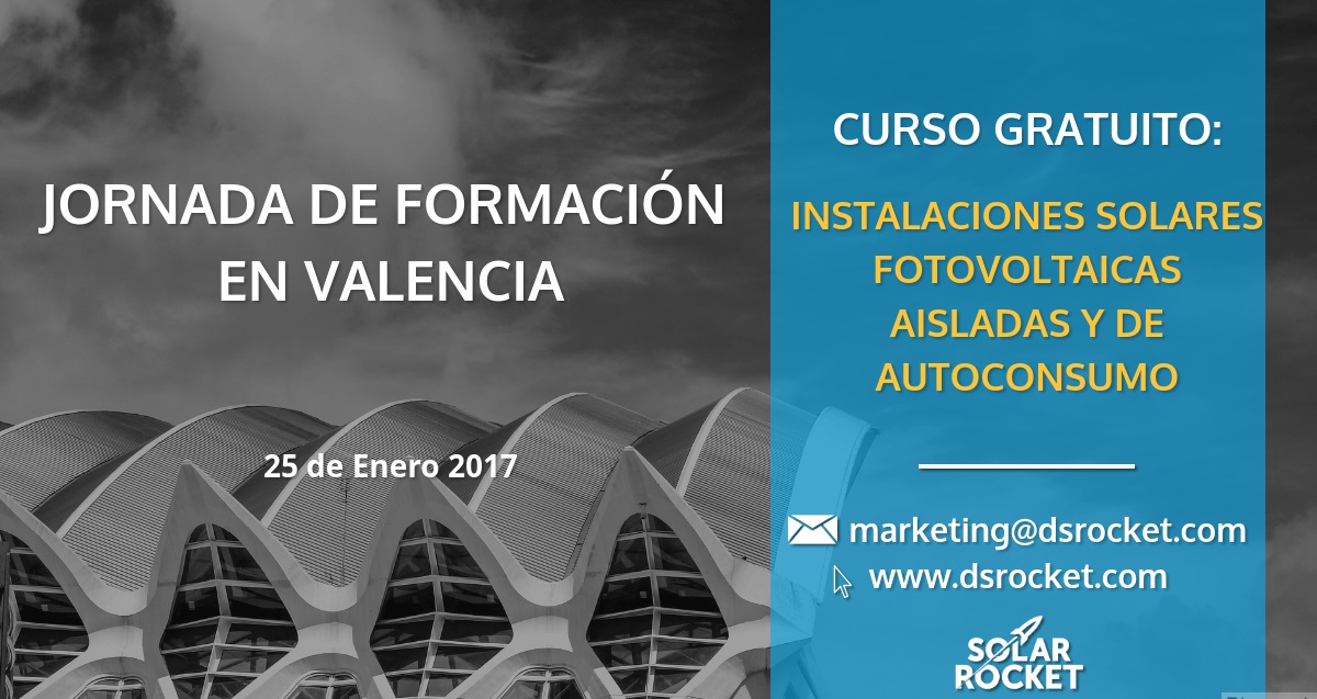 Curso gratuito: ‘Instalaciones solares fotovoltaicas aisladas y de autoconsumo’ (Valencia)