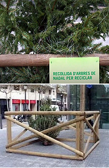 Doscientos veinte puntos de recogida de árboles de Navidad en los diez distritos de Barcelona