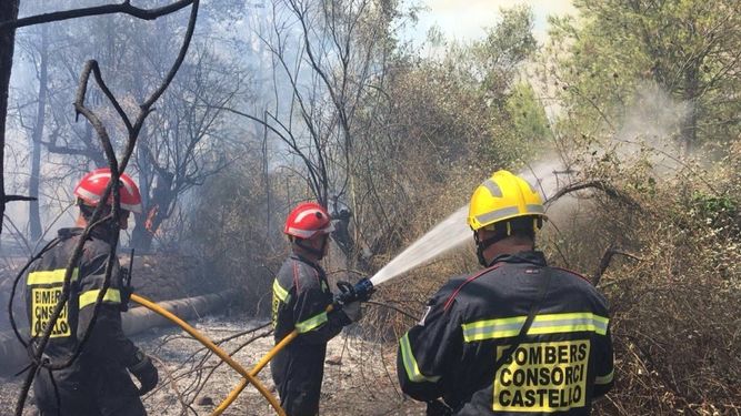 Cerca de 400 efectivos trabajan en el incendio de Artana que ha alcanzado la Sierra de Espadán