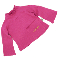Sudadera organica Flunnel Neck rosa