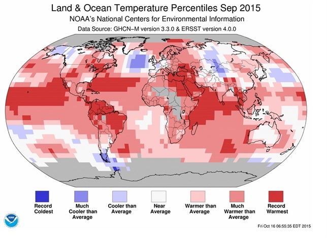 Y el año más caluroso desde que se tienen registros es el… 2015