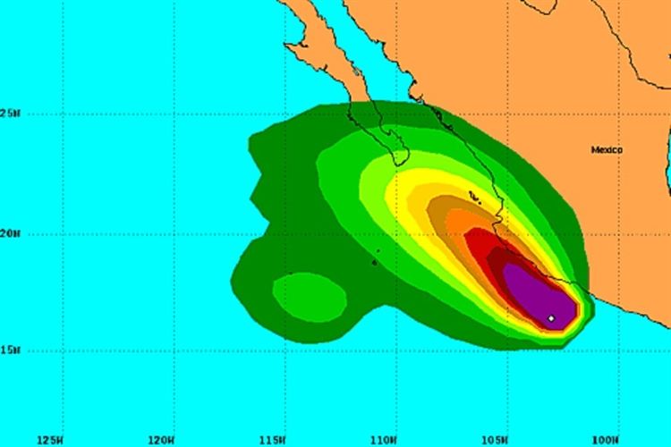 Erick se convierte en huracán frente a la costa mexicana del Pacífico