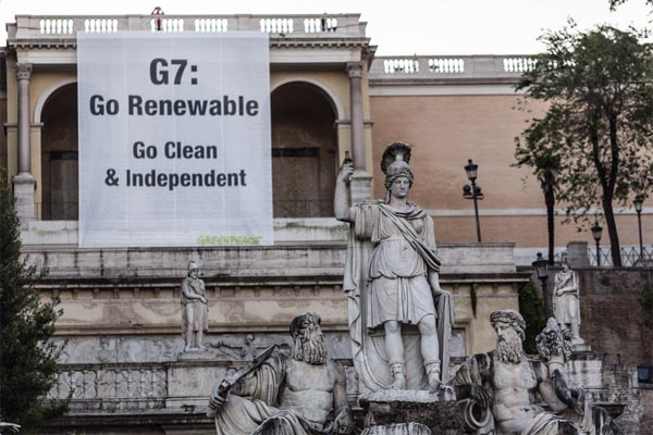 Exigen al G7 que apueste por las energías renovables
