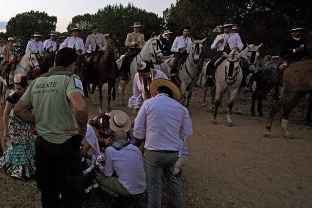 Unos 70 agentes forestales velan por la conservación de 115 kilómetros de caminos rocieros durante la romería